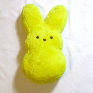 Just Born Peeps Plush Bunny Pillow 18" Yellow Fuzzy For Kids Easter